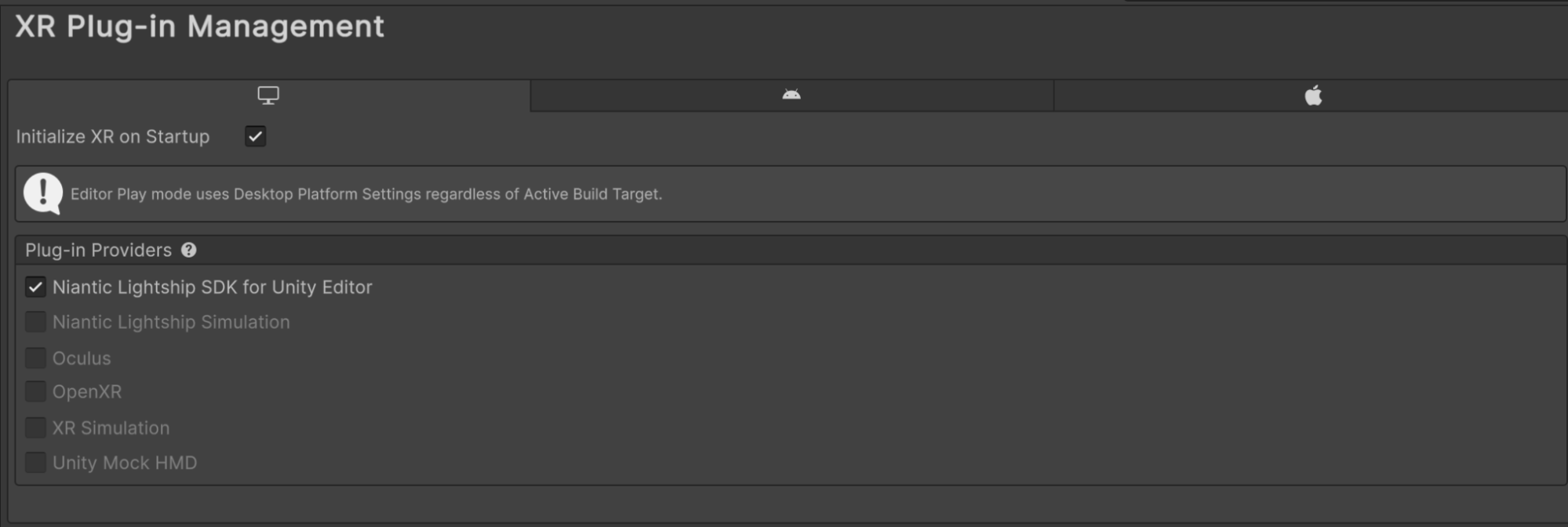 Enable Niantic Spatial Development Kit for Unity Editor