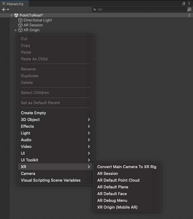 AR Session and XR Origin